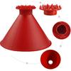 CLESDF Magical Car Ice Scraper With Funnel,2 Pack Cone Windshield Ice Scrapers,Round Snow Scraper For Car(Red)