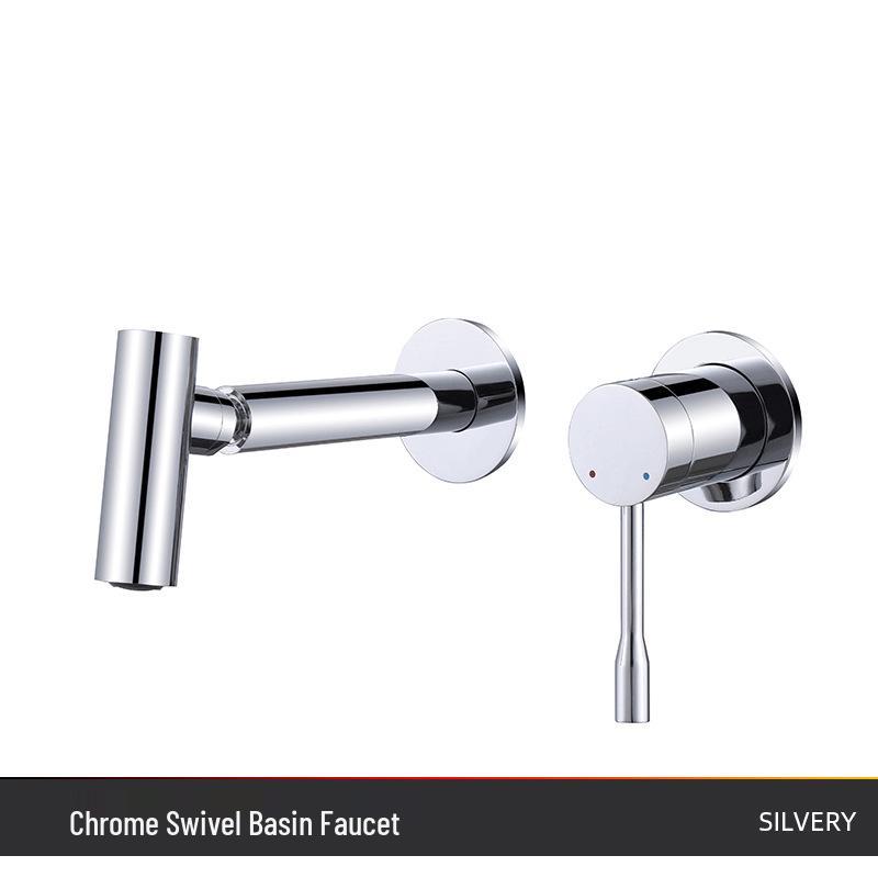 Tenban Rotatable Wall-Mounted Copper Gunmetal Faucet for Hot & Cold Washbasin.