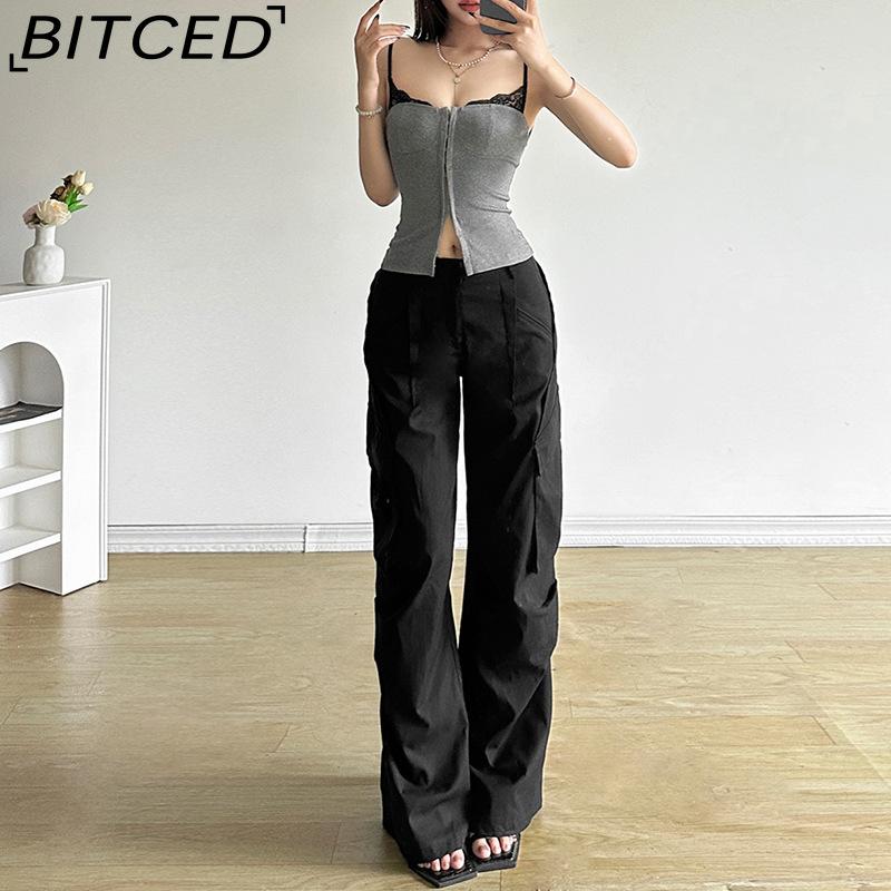 BITCED Summer Women's Solid-Colour Slim-Fit Streetwear Fashion Halter Neck Sexy Backless Tank Top