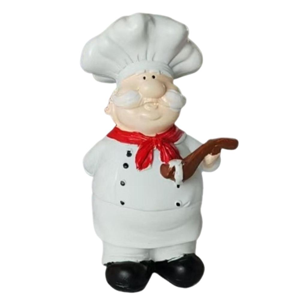 Chef Resin Figurine Ornament Modern Decorative Collectible Decor for Table Kitchen Counter