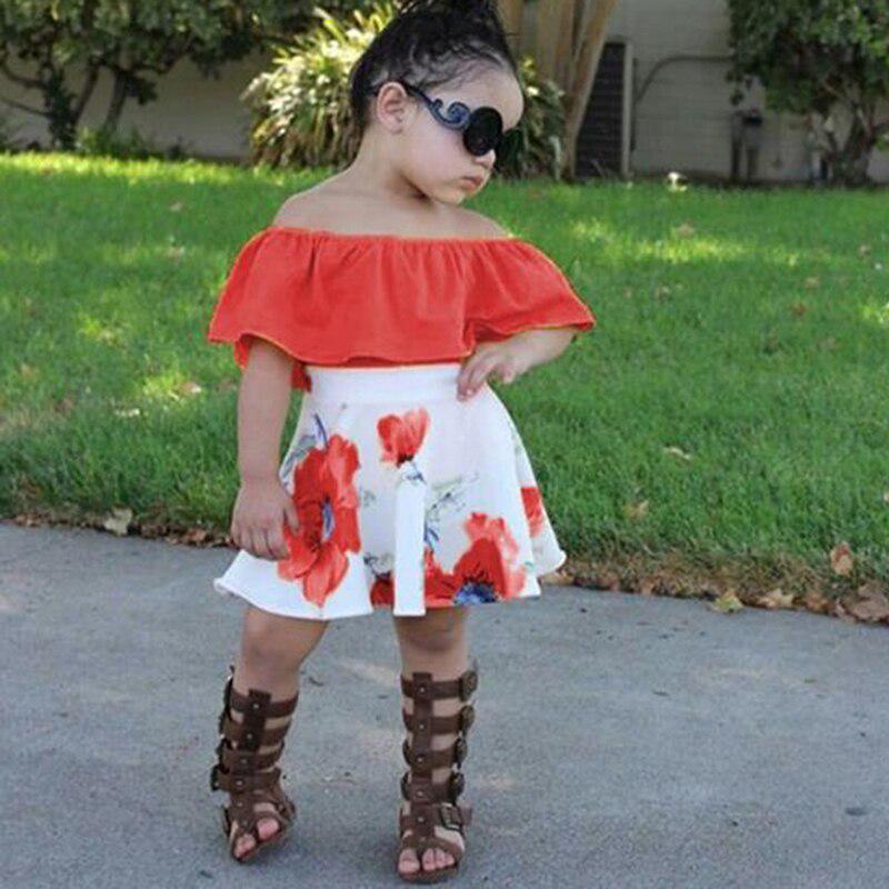 Buy European and American Children's Clothing Oneshoulder Ruffled Cute