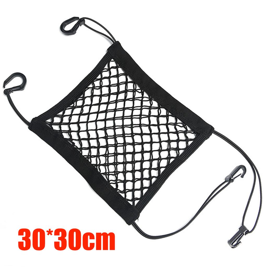Net High Elastic Double Layer Motorcycle Nets with Hooks Luggage Net for Motorcycle Cargo Helmet Storage Bungee Cargo 30x30cm