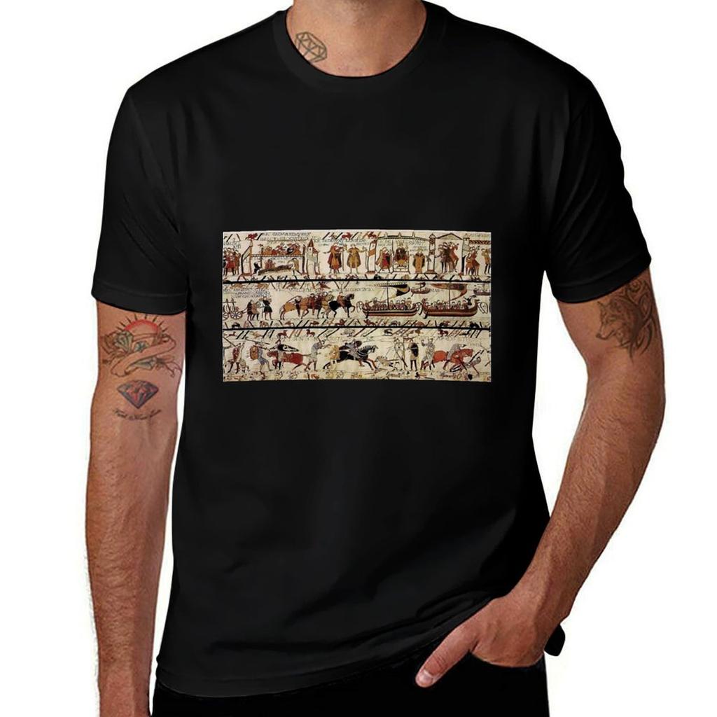 Tapisserie Bayeux Tapestry Bayeux Tshirt Basic Solid Color Short Sleeve Tshirt