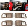 4pcs Inner Door Handle Bowl Cover Trim for Jeep Wrangler JK 2011-2017 Wood Grain