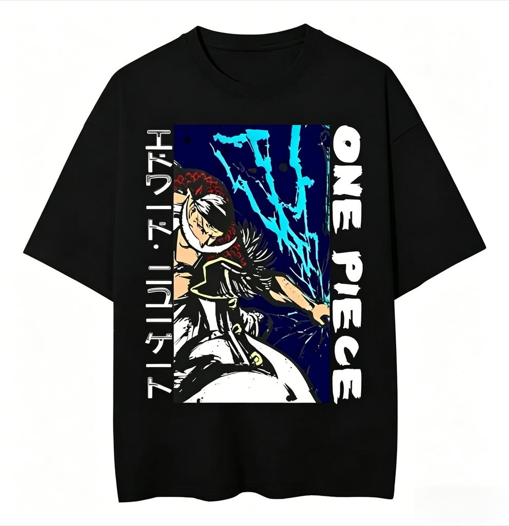 2026 Summer One Piece Retro Cosplay Tshirt Unisexs Oversize Casual Cotton Printed Shortsleeved Unisex Childrens Sports Shirt