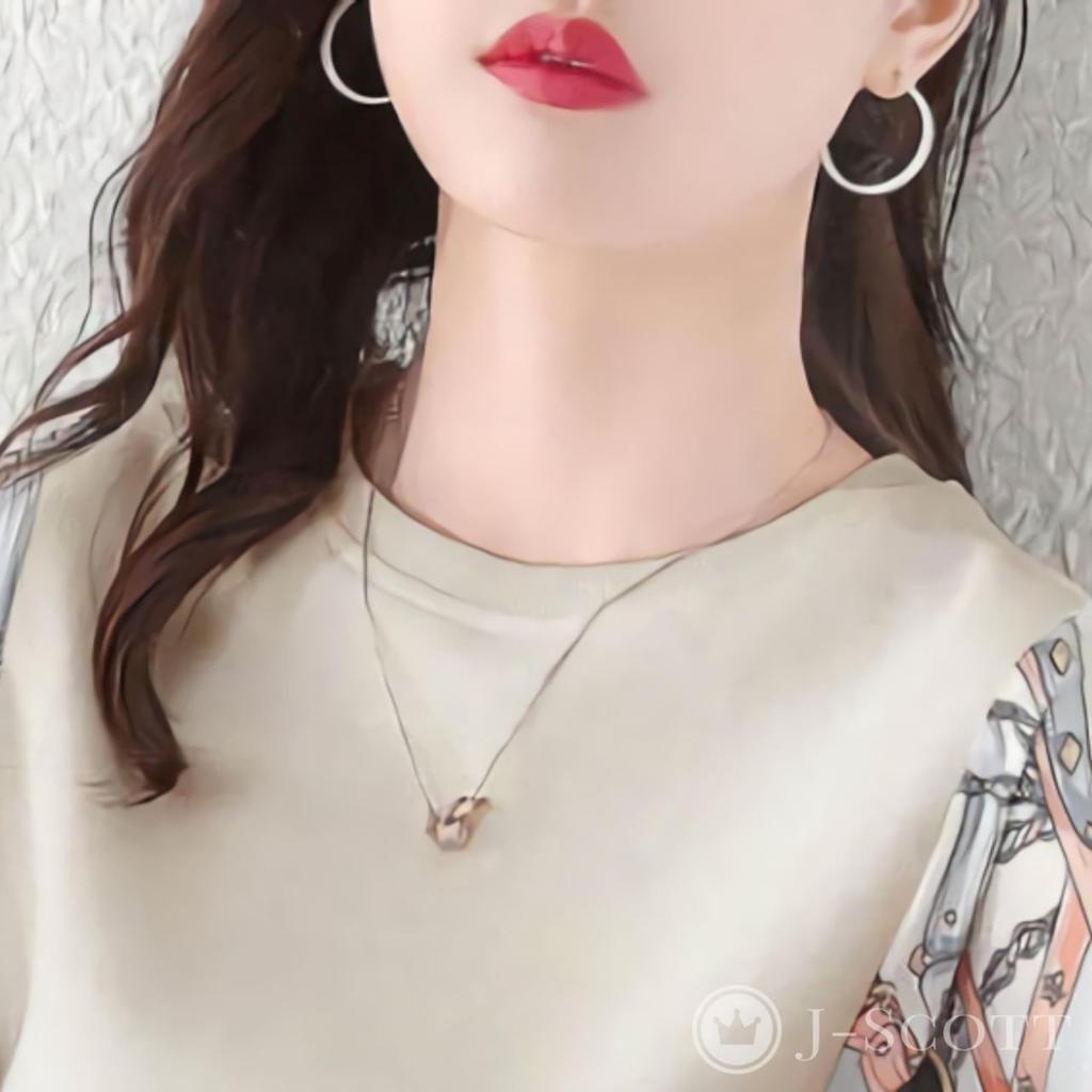 Pullover Blouse with Scarf Pattern Mixed Round Dolman Loose Long Soft To the Everyday Korean Perfect [J-Scott] Women's Sleeves, Material, Neck,