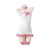 Fun Christmas Plush Backless Maid Dress Bear Nightdress, Sexy Plaid Lace Bow Pajamas Hip Skirt