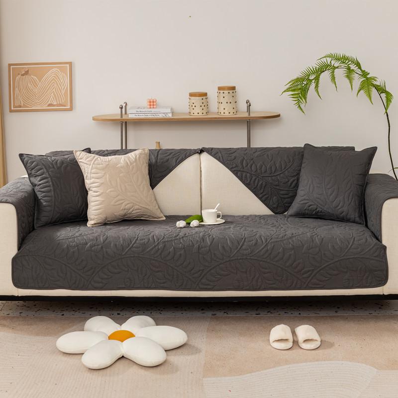 Four Seasons Universal-Sofakissen aus einfarbiger Baumwolle mit Stickerei, nordisches, einfaches, rutschfestes, schlichtes Sofakissen-Handtuch