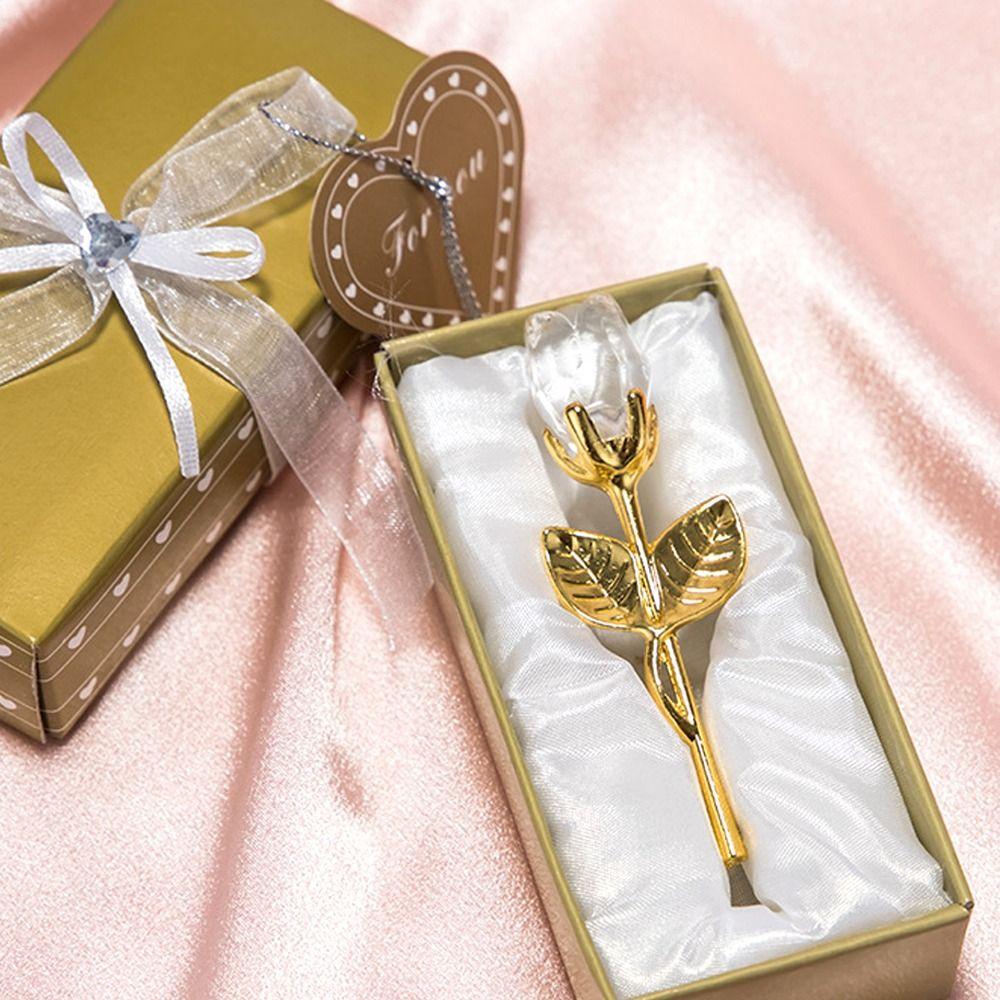 Party Valentines Day Gift Artificial Flower Imitation Flower Rose Artwork Crystal Rose Flower