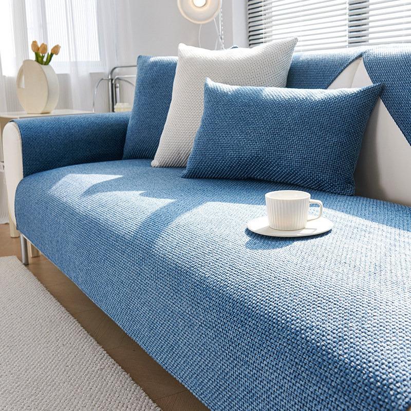 Soft Thick Chenier Sofa Cushion Living Room 1/2/3/4 Seat Mat Non-slip Corner Couch Cover Protective Embroidery Sofa Towel Home