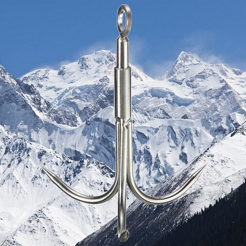 3-Claw Grappling Hook Stainless Steel Tree Climbing Hook Grappling Steel Hook Rock Climbing Claw For Outdoor Hiking Walking