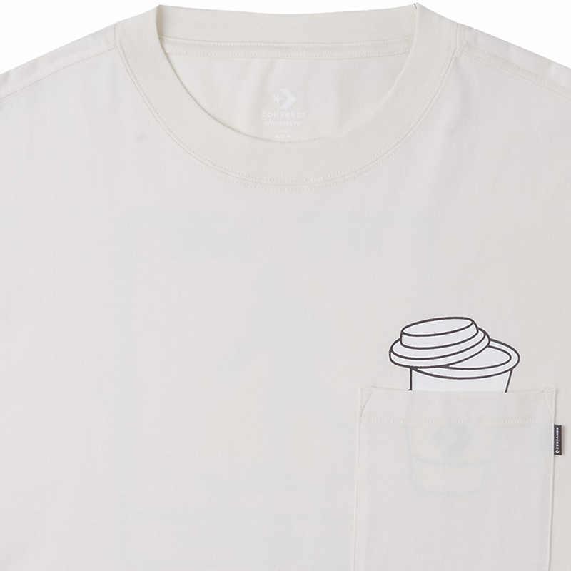 Men's Converse T-Shirts Men's White Crew Neck Moderate Straight Fit