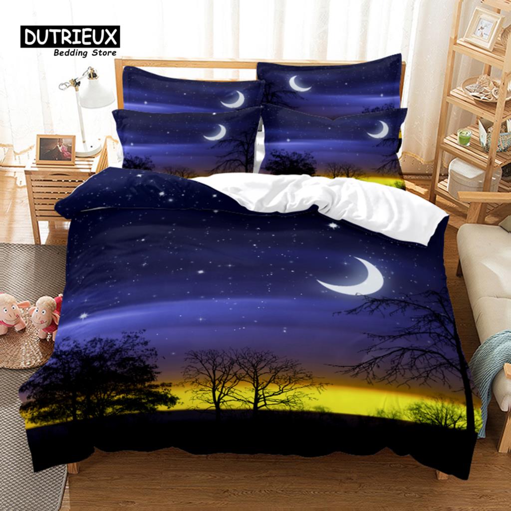 Starry Sky And Galaxy Bedding Set, 3Pcs Duvet Cover Set, Soft Comfortable Breathable Duvet Cover, For Bedroom Guest Room Decor