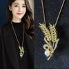 Alloy long sweater chain necklace pendant women's simple and versatile autumn and winter clothes pendant accessories