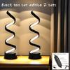 2 spirallampebordlamper: moderne geometrisk design, dimbar, USB-drevet, egnet for soverom, studierom, stuer og som gaver
