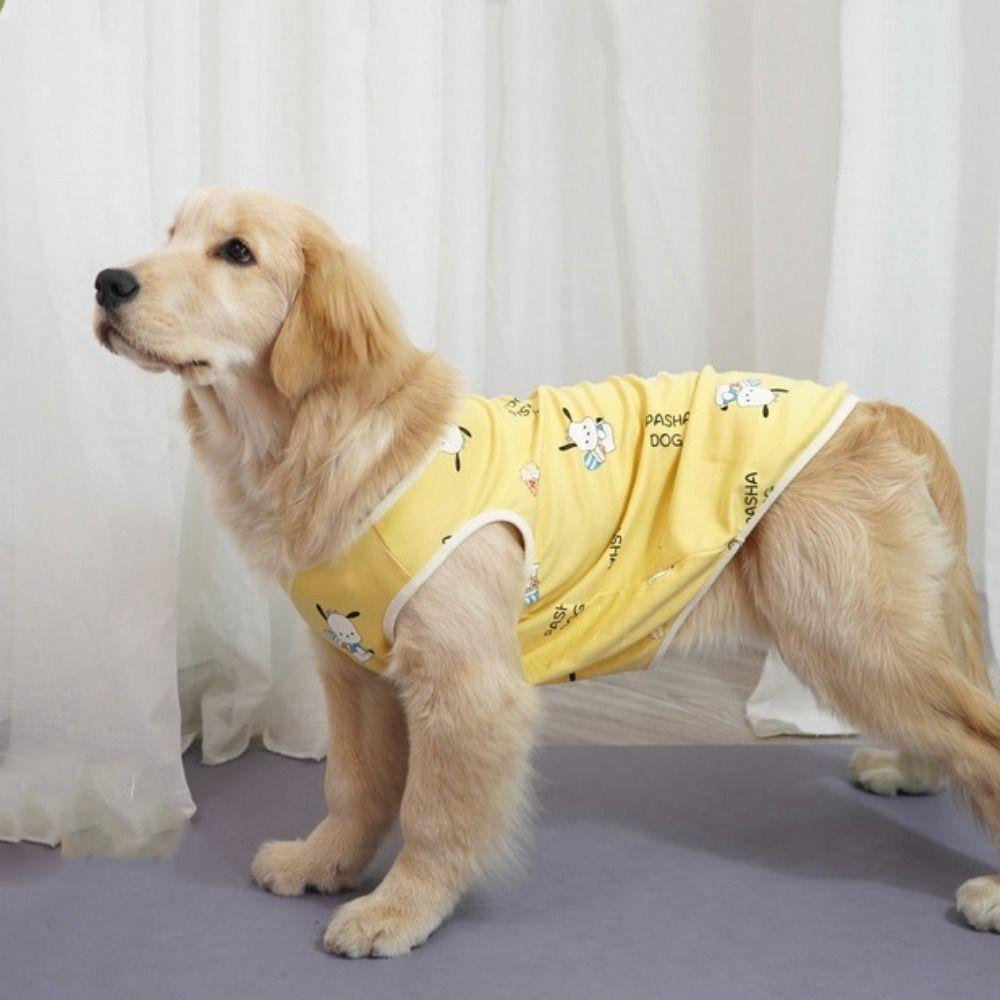 

Cartoon Pattern Dog Vest Breathable Dog T-shirt Pet Supplies Pet Tank Top Four Seasons S розовый