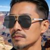 KAJILA 2026 Men's Polarized Retro Square Sunglasses with Double Bridge
