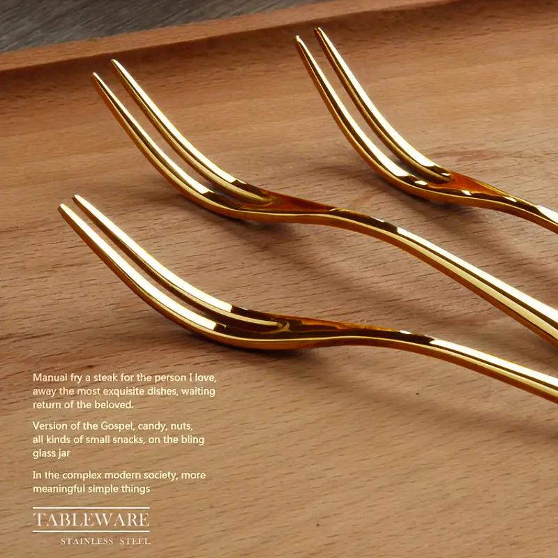 12 stücke Edelstahl Obst Gabel Für Restaurant Cafeteria HomeParty Dessert Gabel Schöne Obst Gabel Geschirr Küche Zubehör