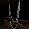 Sterling Silver Tibetan Vajra Pendant Chopin Necklace with Ruyi Knot and Devouring Beast Design - Versatile Ethnic Style Sweater Chain.