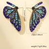 Retro Colorful Rhinestone Butterfly Stud Earrings Fashion Sweet Light Luxury Women's Temperament High-class Earrings
