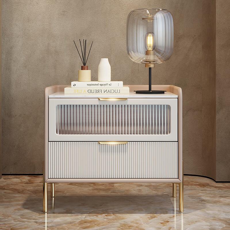 Light Luxury Solid Wood Bedside Table