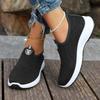 Fashion 2025 Autumn Flying Woven Breathable Large Size Casual Shoes Soft Sole Light Slip-on Shoes Women's Casual Sneakers Wholesale