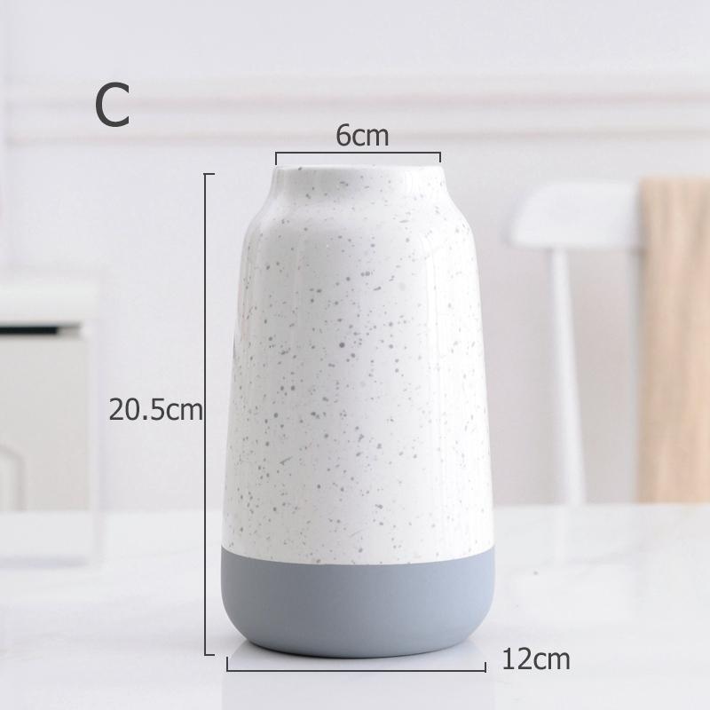 

1pc Multicolor Ceramic Vase with Rope Design White Grey Flower Vase Home Decoration Flower Container Pot