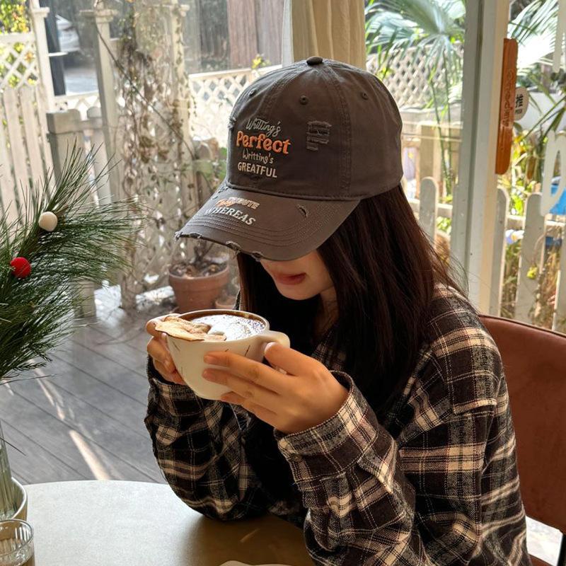 Hats for Girls New Baseball Cap Summer Sun Hat Men and Women Spring and Autumn Big Head Circumference Showing Face Small Duckling Cap