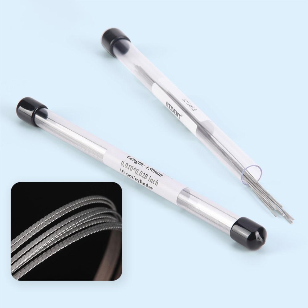 10Pcs Dental Orthodontic Lingual Retainer Wires Flat Straight Twist Wires Stainless Steel 15Cm Dentistry Materials
