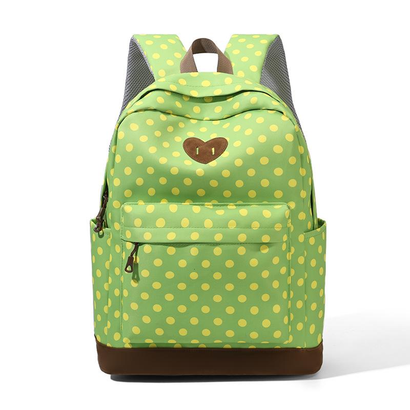 Zaino di alta qualità retrò letterario a pois Zaino per studenti delle scuole medie del campus Zaino casual semplice versatile da donna