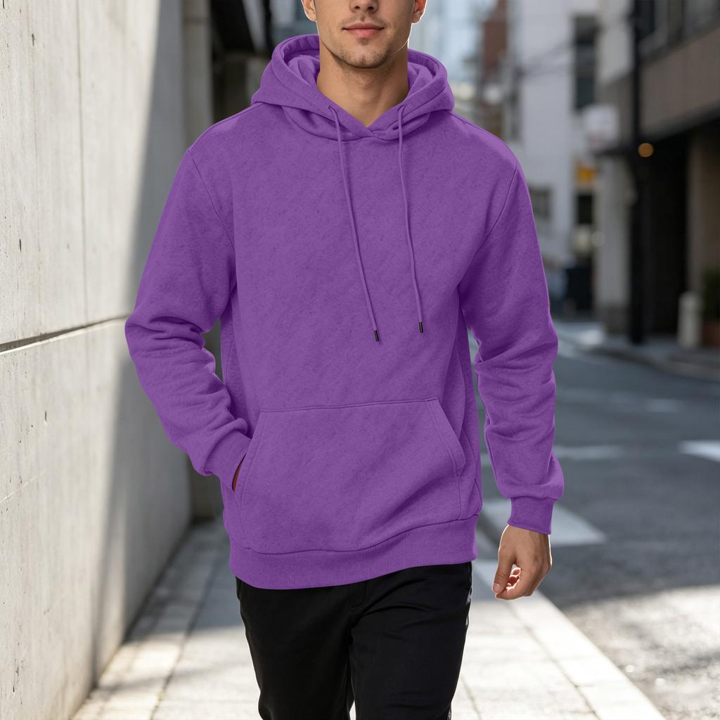 Men's Casual Hooded Sweatshirt for Fall Winter Spring