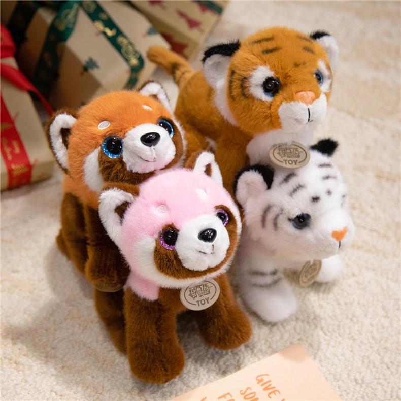 Cute Panda Tiger Raccoon Cartoon Animal Plush Doll For Kids Bedroom Decor