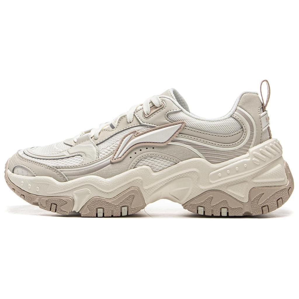 New LiNing Brown Sugar Slip Resistant, Abrasion Resistant, Breathable Low Top Casual Shoes Women's White Gray AGCV128-4