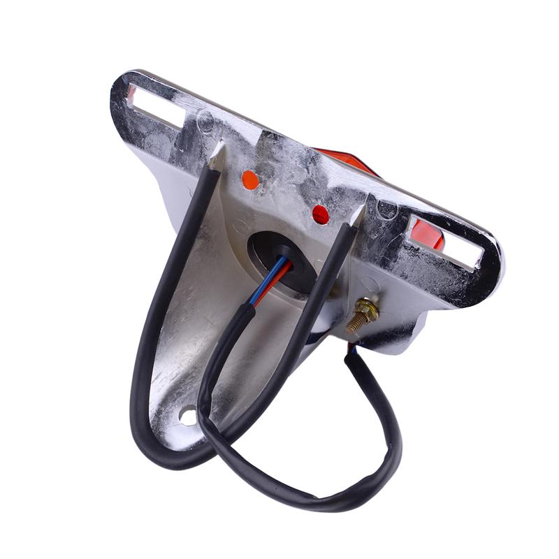 Motorcycle Motorbike Rear Brake Tail Light Red Chrome LED Stop Running Lamp Mount Bracket Universal fit for Honda Yamaha Suzuki