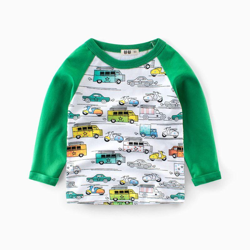 27Kids Autumn Foreign Trade Long-Sleeved Car Full Print Children's Clothing
