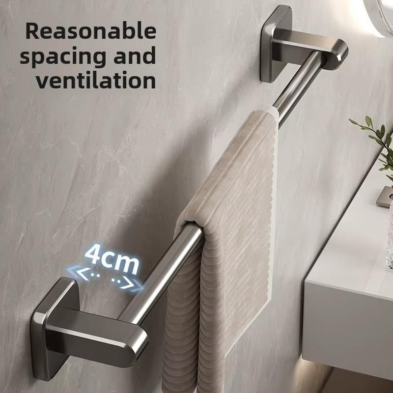No-Drill Wall-Mounted Towel Rack Storage Rack for Bathroom Single Rod Organizer for Toilet Sink Bathroom Hygiene Space Saver
