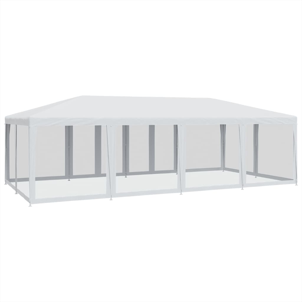 Vidaxl Party Tent With 12 Mesh Walls, White, 8X4 M, Hdpe