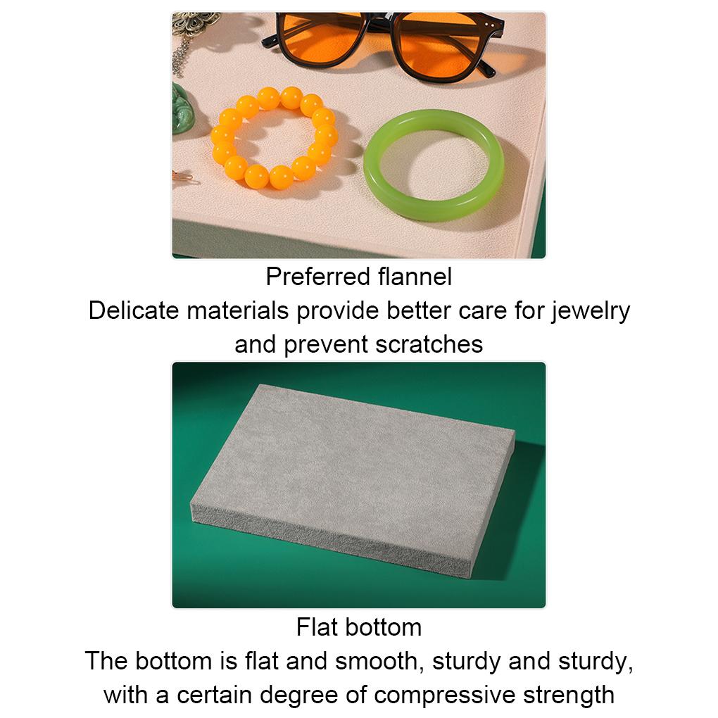 Anti-corrosion Velvet Cloth Made Jewelry Display Tray For Bracelets Rings And Necklaces Pedants Grey