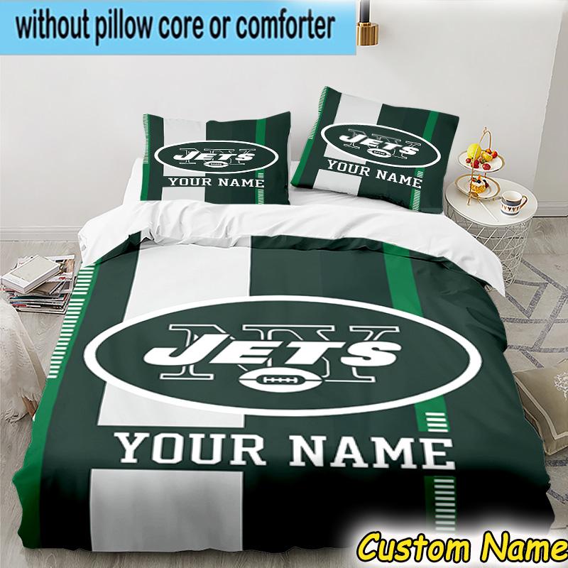 3pcs Custom Name Jets Helmet Bedding Set Includes 1 Duvet Cover & 2 Pillowcases for All Seasons Dormitory Home Decor Christmas gifts