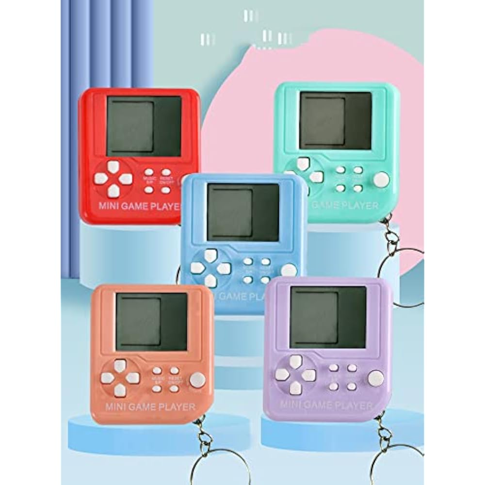 Tragbares Spielkonsolen-Spielzeug Tetris mit 26 Spiele-Schlüsselanhängern Schlüsselbund Handheld-Spielkonsole Mini Retro ...