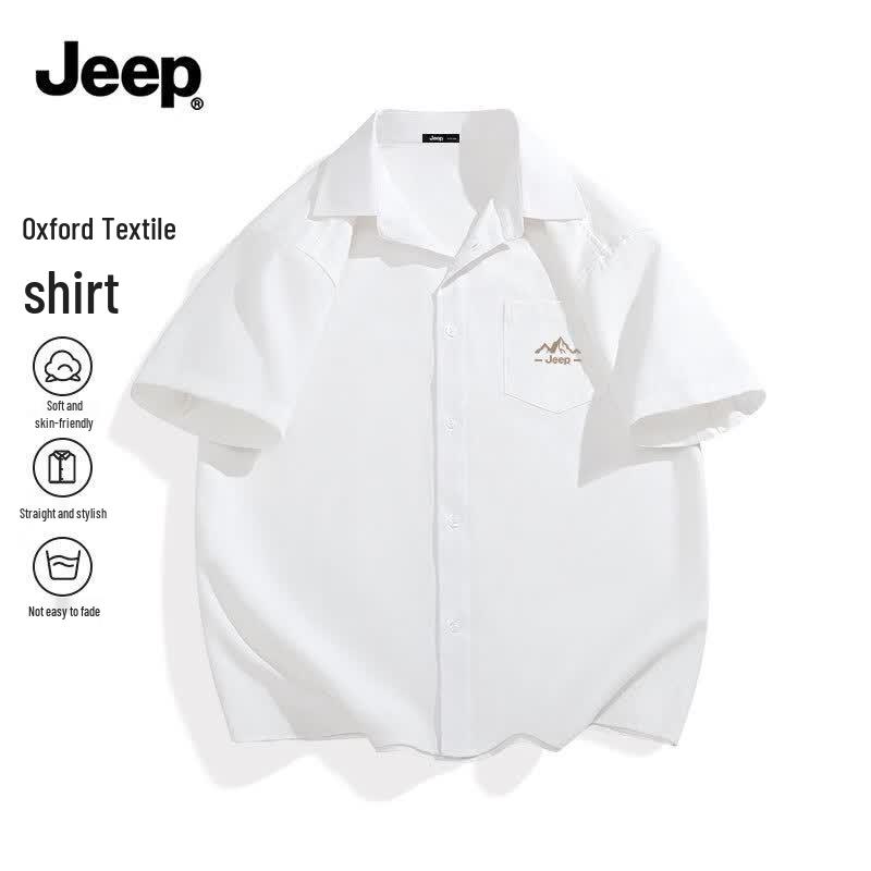 JEEP Men s Summer Business Casual Short Sleeve Shirt M