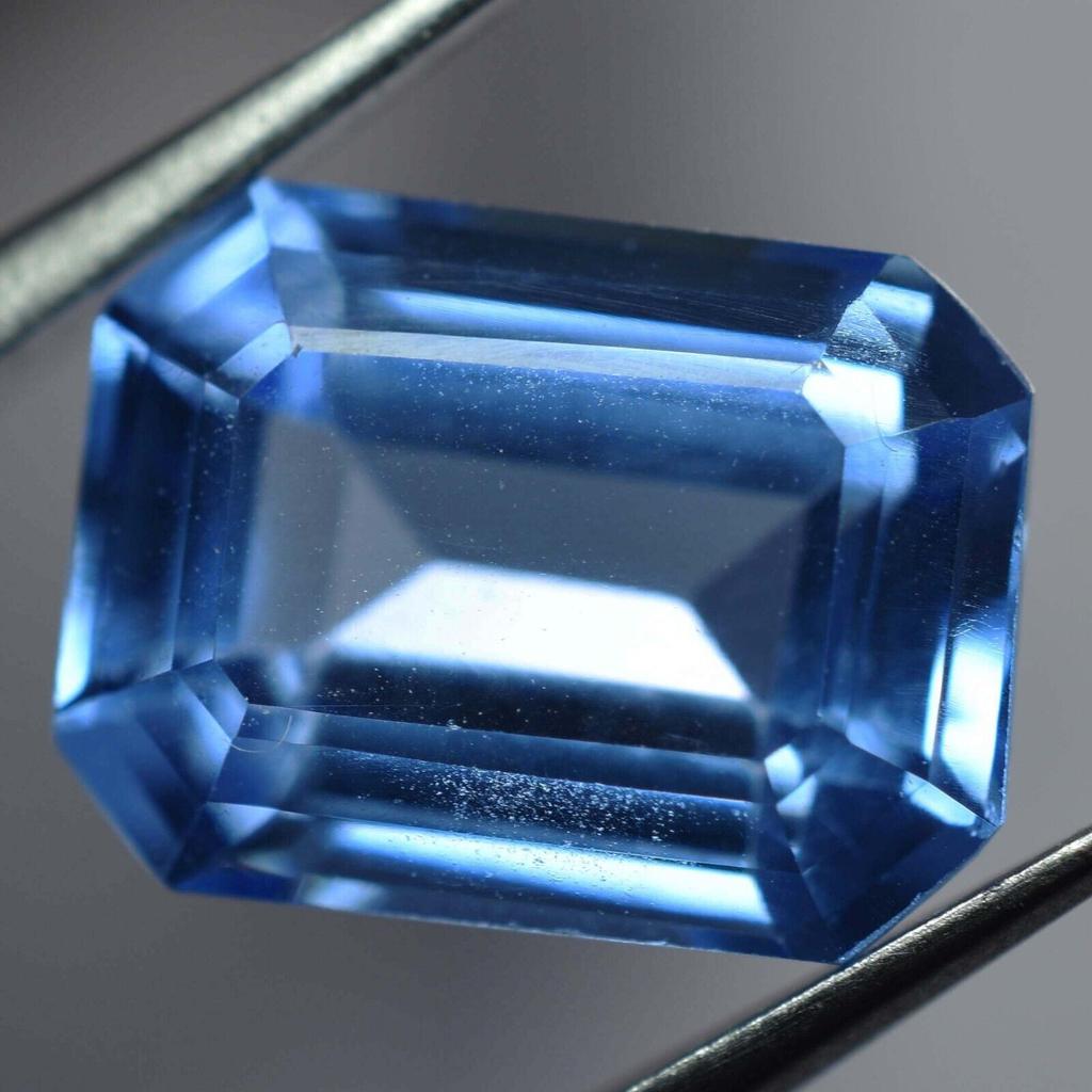 Natural Blue Sapphire Loose Gemstone 6.70 Ct Emerald Shape September Birthstone for Gem Collections
