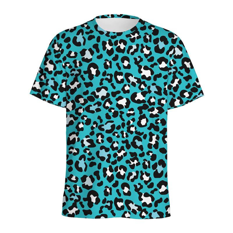 Kolorowe Koszulki z Nadrukiem Pantery 3D Letnie Okrągły Dekolt Krótki Rękaw Codzienne Uliczne Harajuku Luźne Koszulki Unisex Męskie i Damskie