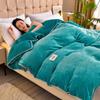 Solid Color Thickened Milk Velvet Duvet Cover Hotel Luxury Dark Green Single Double Comforter Cover Home Warm Soft Quilt Covers