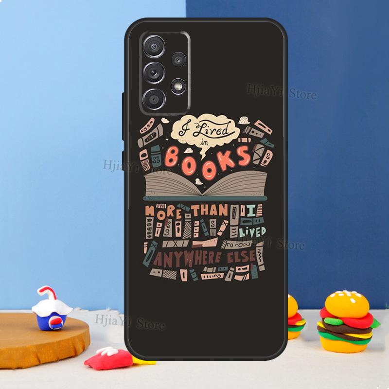Reading Books Tea Printing Case For Samsung A54 A34 A14 A13 A23 A33 A53 A73 A51 A71 A72 A12 A22 A32 A42 A52 Back Cover