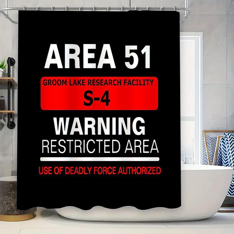 unframed Alien Area 51 Shower Curtain Vintage UFO Space Nevada Desert Paranormal Horror Movie Decor Galaxy Sci-Fi Home Bathroom 90x180cm