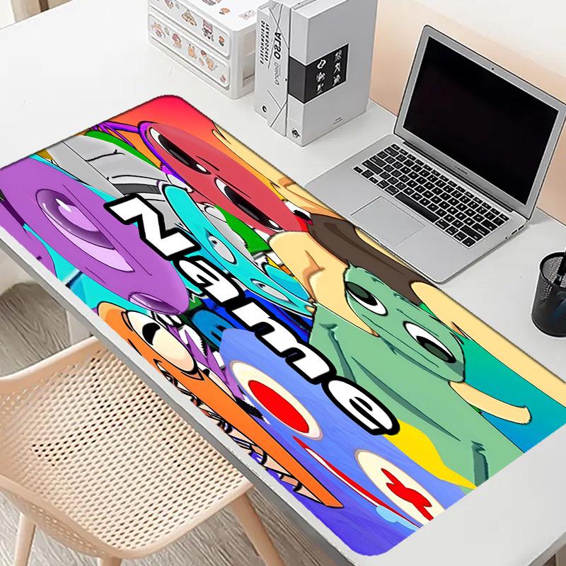 Custom Name Personalized Game Rainbow Friends Pattern Mousepad, Laptop PC Desk Mat, Decorative Desk Mat for Home Keyboard Pad Gift