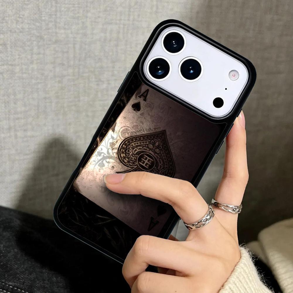 Capa Case for iPhone 17 Air 16 Pro Max 15 Plus 11 13 Mini 14 12 Back Phone Cover Spades Poker Play Cards Ace Art