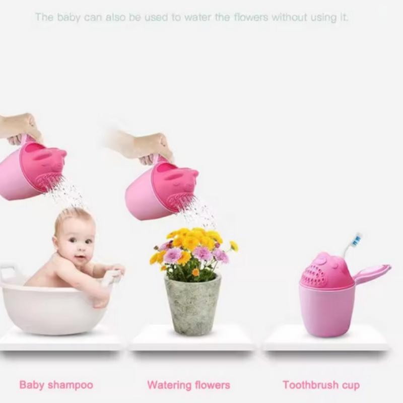 Baby Shampoo Cup Cute Cartoon Bear Toddle Shower Spoons Multifunction Kids Toothbrush Cup Shower Head Washing Hair Cup Bath Tool