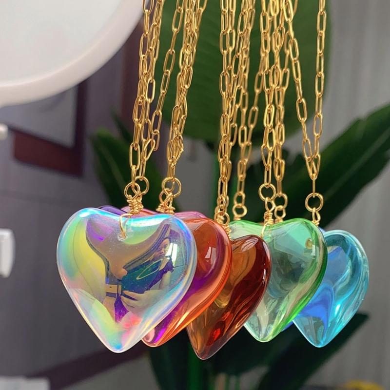 Heart Neck Jewelry Pendant Choker Necklace Alloy Material Jewelry Gift for Girls